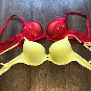 2 NWT VICTORIAS SECRET BRAS, 34C.